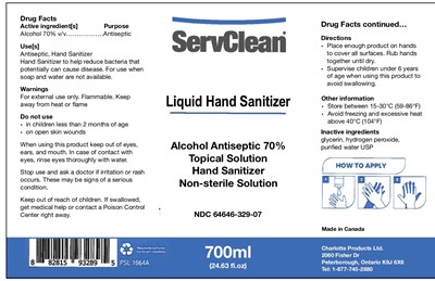 Liquid Hand Sanitizer 700 mL Ndc 64646-329-07 (Liquid Label 700ml)